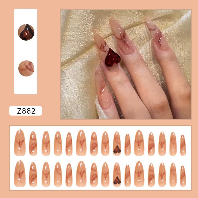 Nail Art Patch Smudge Fake Nail Love Main Drill Removable Nail Wear Nail Art Diamond 24 шт.