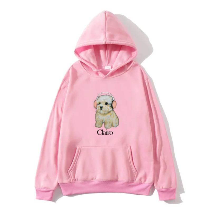 2024 trend Clairo Dog print hoodie, the new sports shirt, men and women fall winter harajuku hooded fun clothes