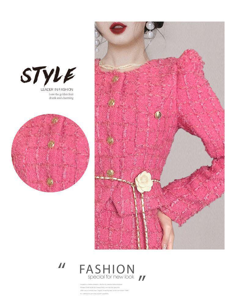 Осенне-зимний двухпредметный комплект: юбка и топ цвета 'розовый красный'