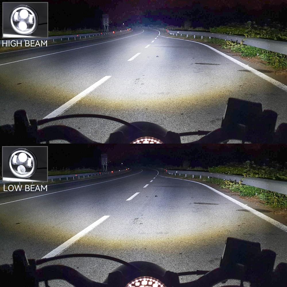 Фара для мотоцикла 5,75 дюйма Halo Angel Eyes дальний/ближний свет 5 3/4" DRL поворотник проект для Harley Sportster 883 XL883 FXCW