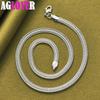 Ожерелье из стерлингового серебра 925 пробы с плоской боковой цепочкой в ​​виде змеи толщиной 6 мм, ювелирные изделия