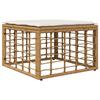 Outdoor Sofa Set 7 pcs Natural and Cream White Polyester