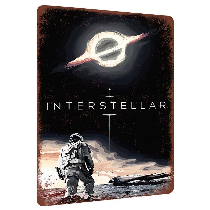 Interstellar Movie Poster Metal Wall Art Modern Minimalist Home Decor for Living Room Bedroom Study Room