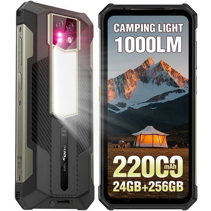 Smartphone Robuste 5G Ulefone Armor 29 Pro Imagerie Thermique 32+512Go 6.67" 21200mAh Telephone Android 15 Dual SIM/NFC/1000LM Noir