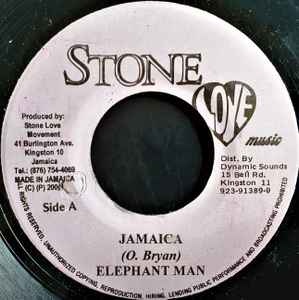 7-дюймовая пластинка ELEPHANT MAN - Ямайка НЕТ Stone Love Musi 2001 Ямайка Регги, Ска и Даб Б/У