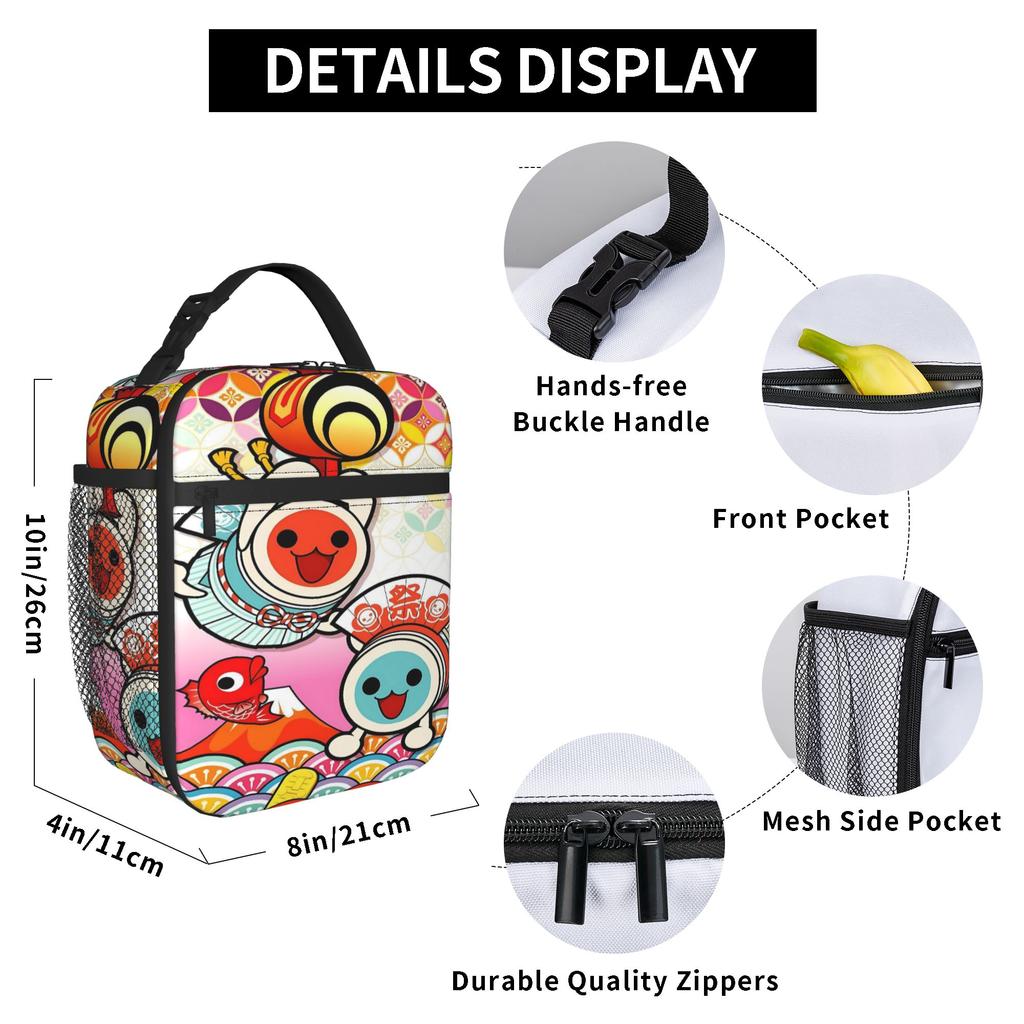 Taiko no Tatsujin Сумка-ланч Офисная Портативная Термосумки-ланч Для женщин Оксфорд Графический дизайн Сумка-холодильник