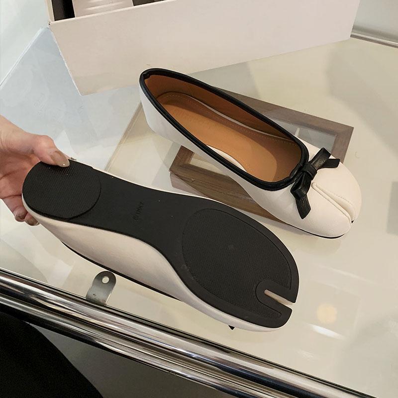 Мода Мода Странная Обувь для Пальцев Ног Неглубокие Балетки Обувь Слипоны Для Женщин Лето Весна Женские Туфли-Балетки с Бантом-Бабочкой