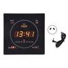 100?240V Large LED Wall Desk Alarm Clock Calendar with Hanging Holes Digital Wall Clock for