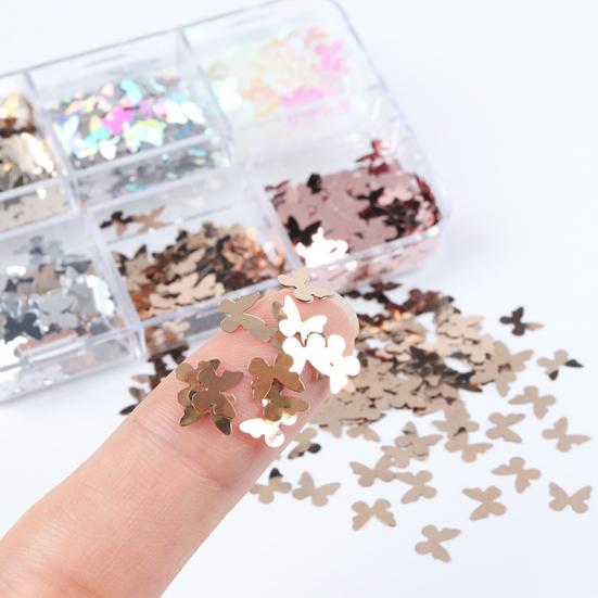 1 Box Nail Flake Bright Reflective High Saturation Foils Luxury Nail Design Irregular Butterfly Flakes for Manicure