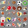 50 Pictures of Mixed Ball Graffiti Sports Football Volleyball Decorative Suitcase Mobile Phone Case Waterproof Stickers