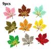 9 Piece Multicolor Maple Leaf Sew/Iron On Appliques Embroidery Patches for Clothing Art Crafts DIY Badge Stickers Decor