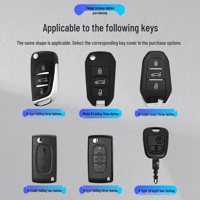 Крышка-брелок из цинкового сплава для Dongfeng Peugeot: Подходит для моделей 308, 301, 408X, 308S, 3008, 2008, 508