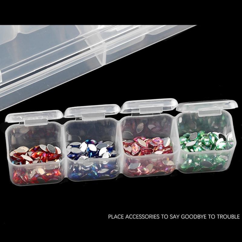 56 Grids Jewelry Box DIY  Drill Box Nail Art Organizer for Rhinestone Bead Storage for Case for Rings Ea
