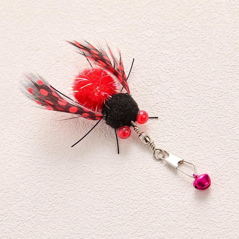 4pcs Simulated Insect Cat Teaser Stick For Changing Heads Cat Toy Interactive Feather Pet Toy