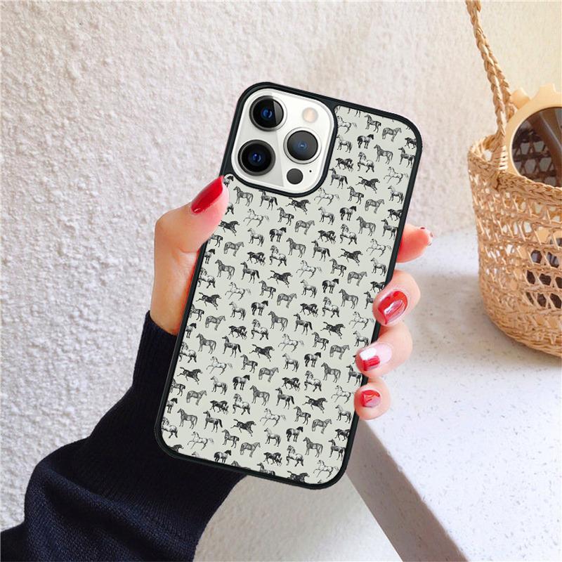 Раскрашенный чехол для телефона с лошадью и пони для iPhone 17 Air 16 15 14 12 13 PLUS 11 PRO MAX Задняя крышка Fundas Shell
