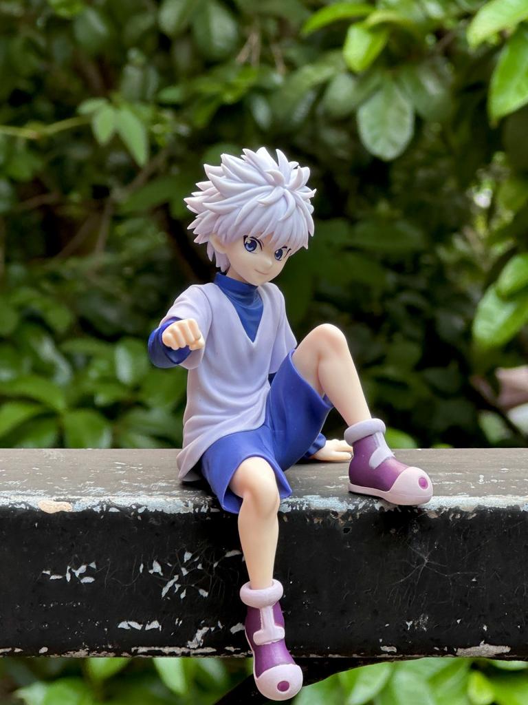 12СМ Аниме HUNTERxHUNTER Киллуа Золдик Фигурка Stopper для лапши GON FREECSS Сидящая модель Игрушка Подарок Фигурка Действия ПВХ