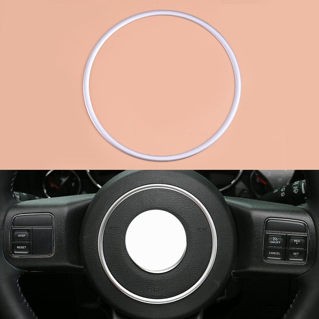 Автомобильное центральное накладное кольцо на рулевое колесо, серебряное украшение, подходит для Jeep Wrangler Compass Patriot Grand Cherokee 2011 2012