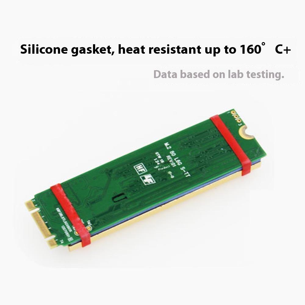 JEYI N80 M.2 NVMe SSD Heatsink 2280 Cooling Aluminum Pad Thermal Silicone Gel Heat Sink for PC- Black