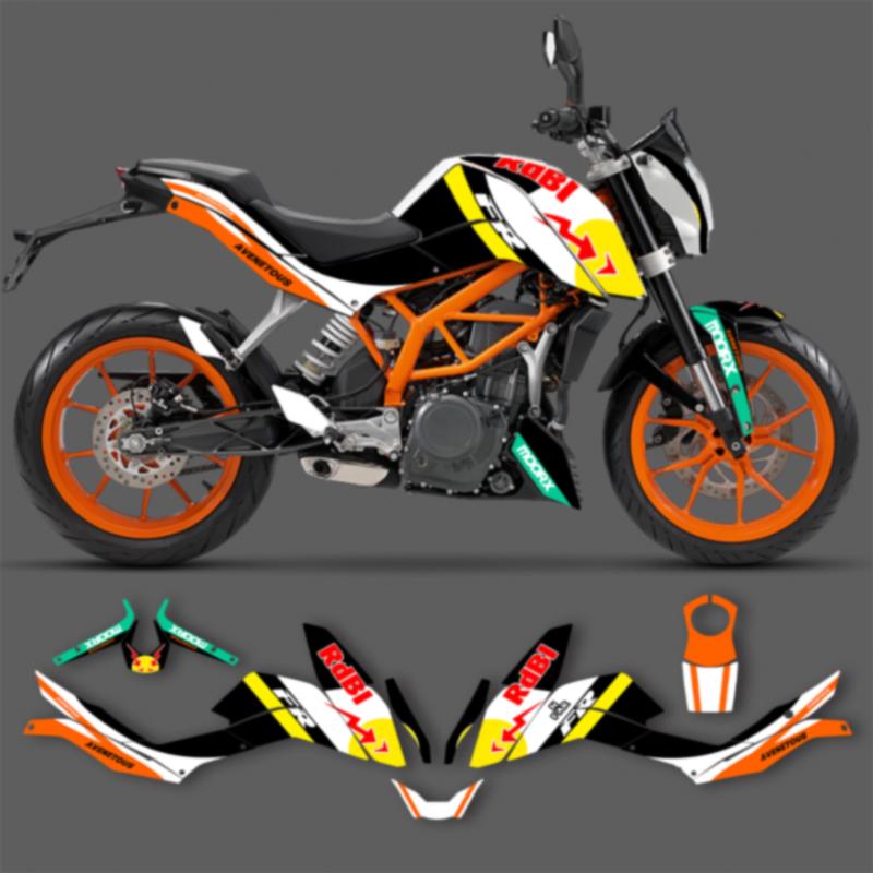 PowerZone for Custom Team Graphics Backgrounds Decals Stickers Kit For KTM 2011-2016 DUKE 125 200 390 Motorcycle SUPERMOTO 003
