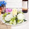 Кольца для свечей Венок Искусственные розы Цветы Подсвечник Гирлянда Маленькая свеча Цветочная