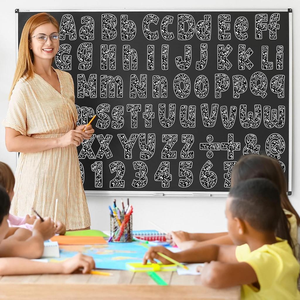 150Pcs Composition Bulletin Board Letters Composition Themed Classroom Decor Alphabet Combo Set Alphabets Numbers Symbols Paper Cutouts for Party
