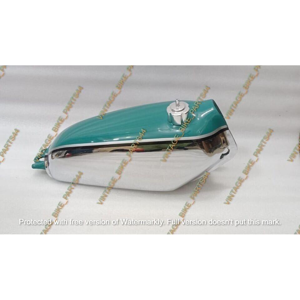 Honda CR125M 1974 Elsinore Replica Steel Chrome & Green Painted Petrol Tank