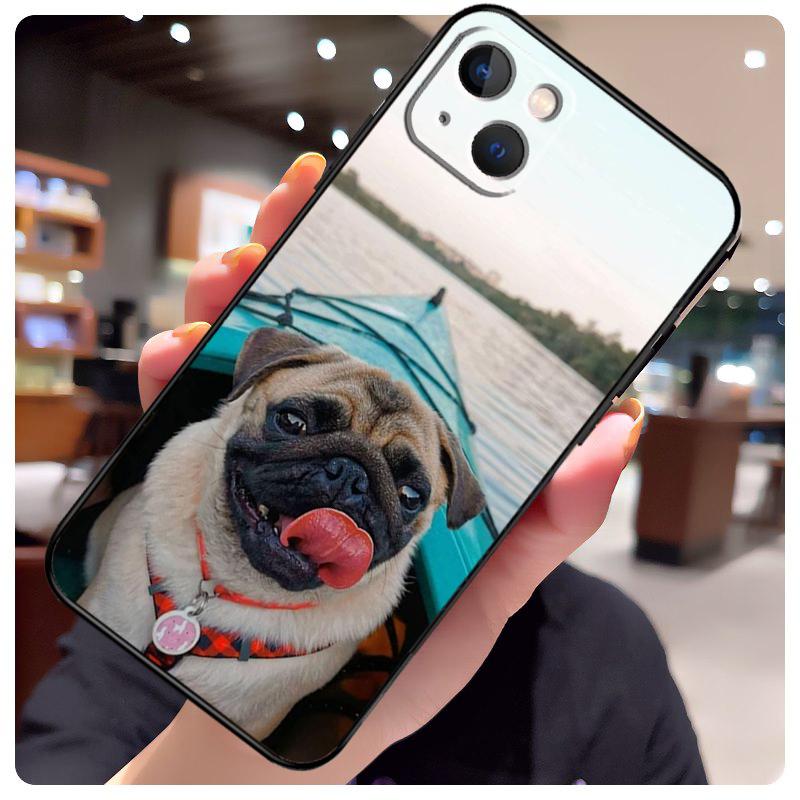 Чехол для iPhone 14 Pro Max 16 15 11 12 13 17 Pro Max mini 15 16 Plus 16e 17 Air с изображением мопса и французского бульдога