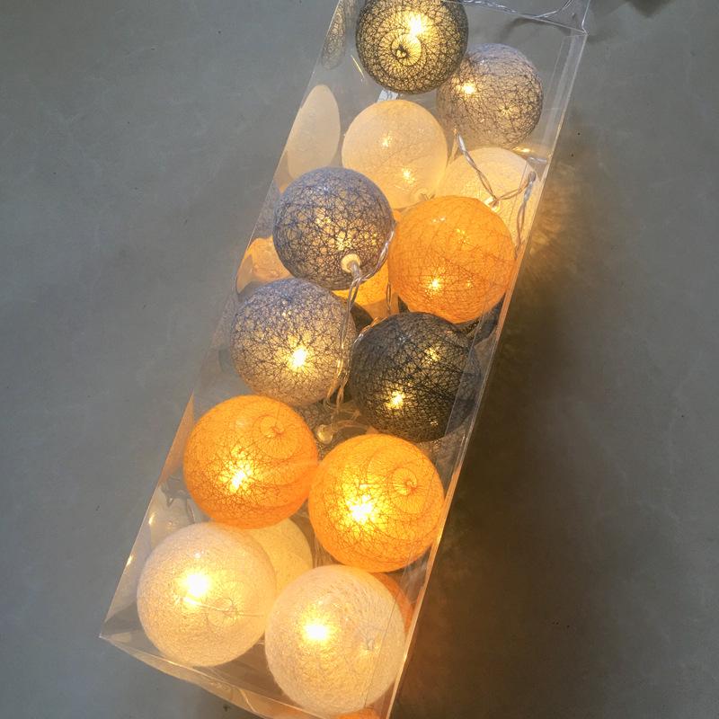 Светодиодная гирлянда из хлопковых шариков - Разноцветные мигающие огни для Рождества, фестивалей и декора помещений