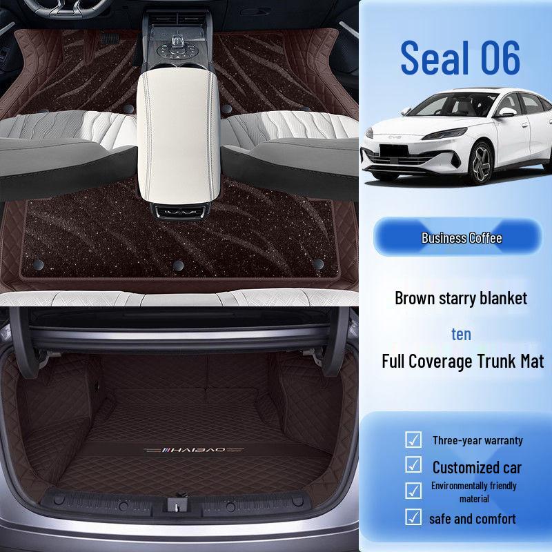 Комплект ковриков в салон и багажник для автомобиля BYD Seal 06Dmi - Дизайн «Звездное небо»