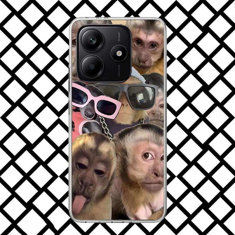 Чехол для телефона с мемами про обезьян для Xiaomi Redmi Note 15 14 14S 13 12 12S 11 Pro Plus 11E 11T 11S 10S 5G Мягкий чехол Fundas Redmi Note 14