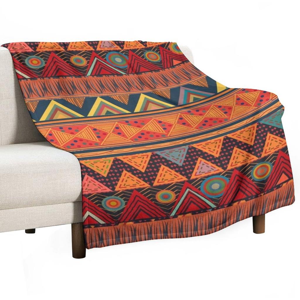 Tribal Ethnic (earth colors) Throw Blanket Camping Fashion Sofas anime Vintage Blankets