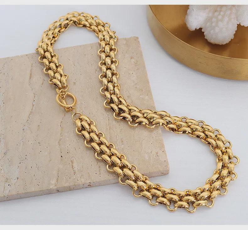 Комплект из массивной титановой цепи и браслета: Вдохновленный хип-хопом, не выцветающий, стиль унисекс