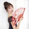 Practice Japanese Folding Fan with Lace and Glitter E-Ballerina (White)