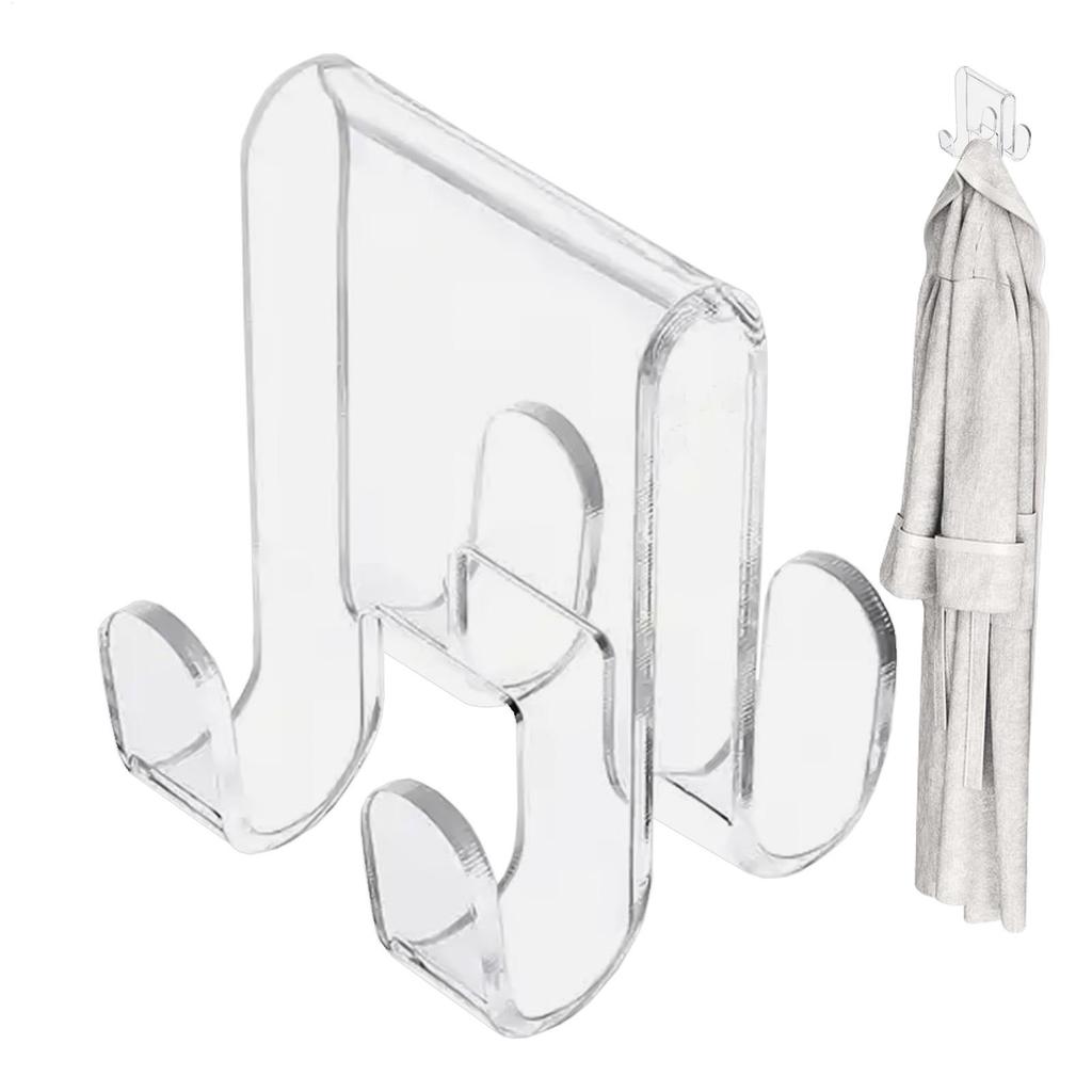 Shower Towel Hooks for Glass Glass Door Acrylic Hooks Towel Hanger Punch-Free Storage Tool for Robe Clothes Towel and Washcloth