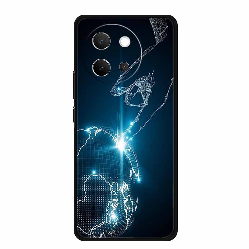 Чехол для Vivo V40 Lite V40lite V 40 Lite Модный Черный Силиконовый Мягкий Задний Чехол-Крышка Для Vivo V30e 5G Чехол для Телефона V 30 e Funda