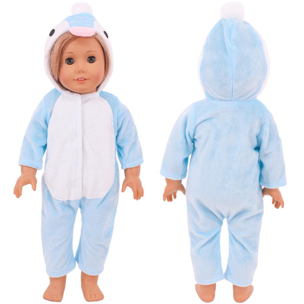 18-Inch American Doll Clothes: Cute Animal Hooded Robe Pajamas (43cm)