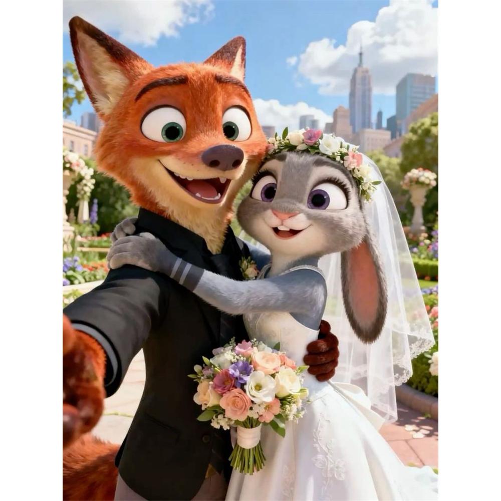 Disney Алмазная живопись 5D Джуди Ник Свадебное Селфи Мультфильм Фильм Вышивка крестом Ручная работа Подарок Декор для дома