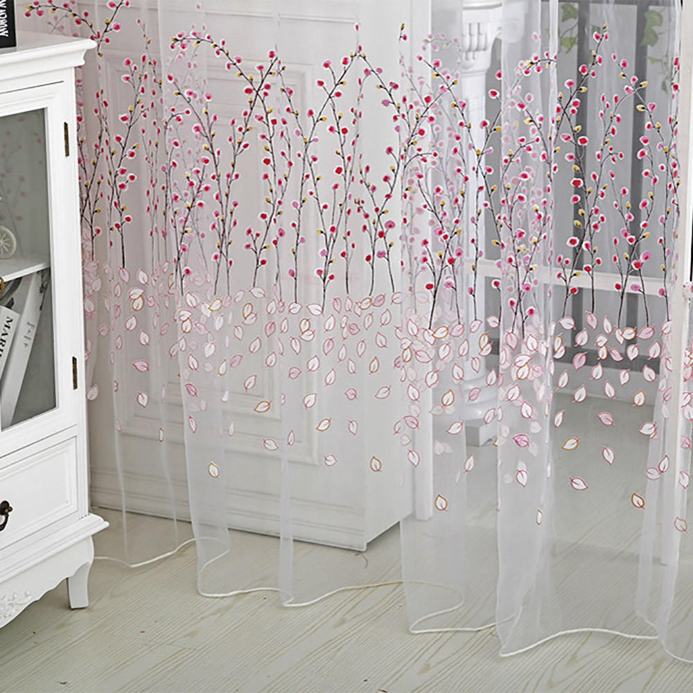 Зимняя вишня Штора Тюль Окно Волан Занавеска 1 Панель Ткань