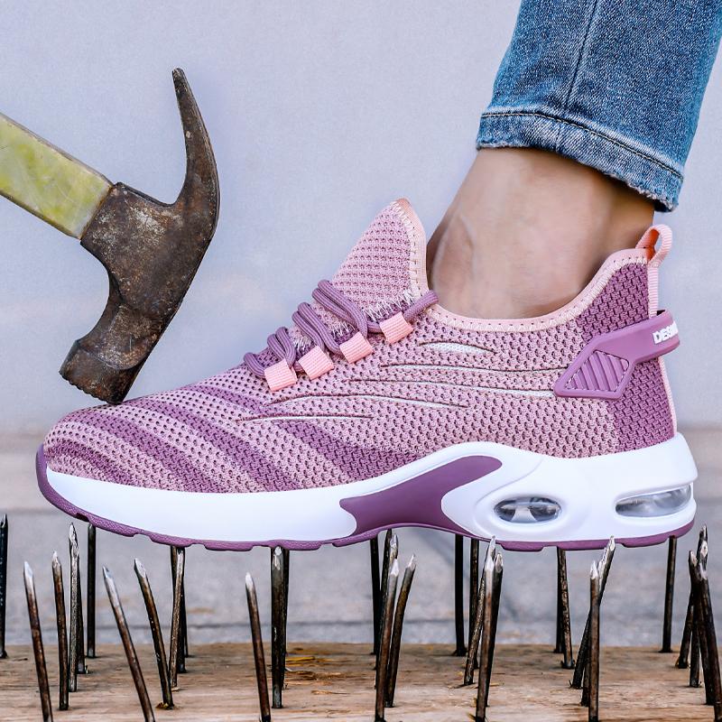 Защитная обувь, женские ботинки со стальным носком, легкая, противоударная, противопрокалывающая, дышащая, износостойкая, защитная обувь