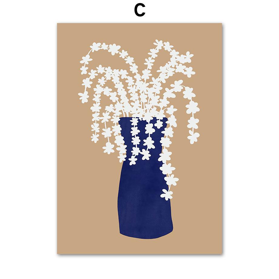 Абстрактное Баухауз Матисс Коралловый цветок ботанический настенное искусство холст картины постеры и принты настенные панно для декора гостиной