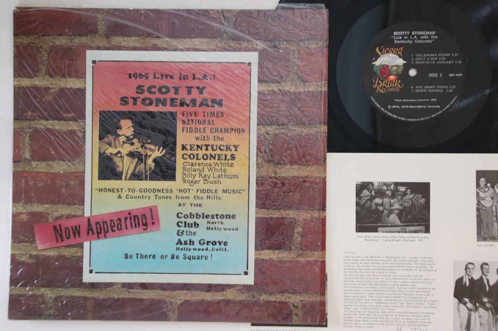 LP Record SCOTTY STONEMAN, KENTUCKY COLONELS - 1965 Live In LA SBR4206 SIERRA BRIAR 1978 US Country Used