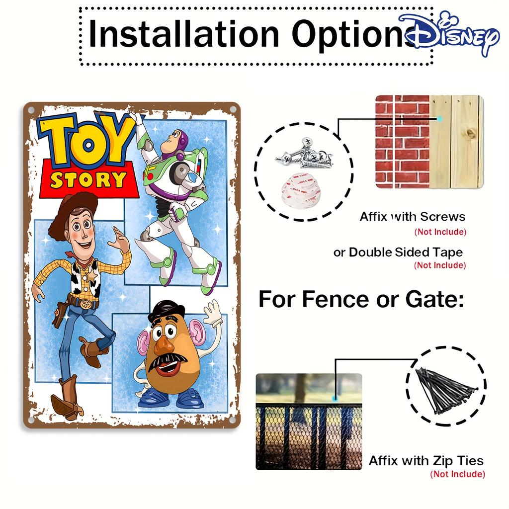 1 шт. Винтажная металлическая жестяная табличка «История игрушек», 20,32x30,48 см, Железная настенная декоративная табличка, Стиль ар-деко, Безрамный 2D плоский дизайн