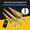 3-Piece Metric Hexagonal Pagoda Step Drill Set - Metal Punch Tool for Drilling Tasks with Drill Cloth Bag.