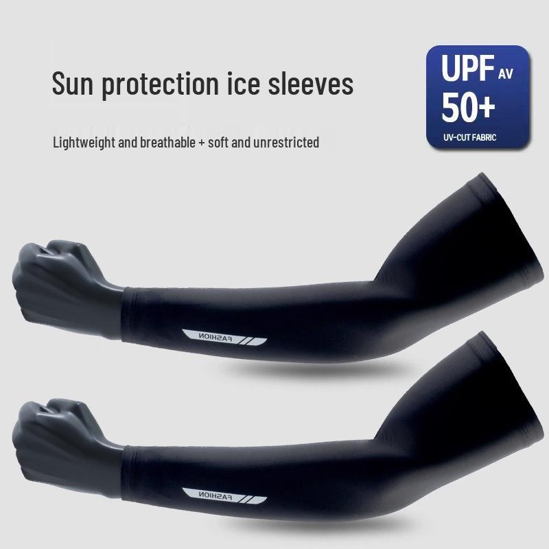 Anti-UV Ice Silk Sleeves: Extra Long Sun Protection for Men & Women - Perfect for Cycling, Fishing