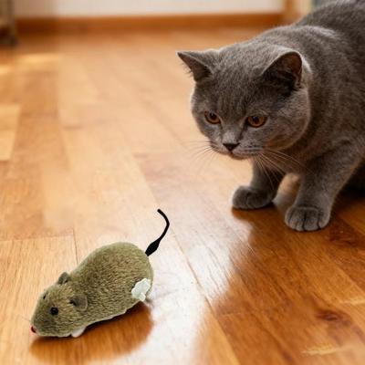 Заводная мышь игрушка для кошки реалистичная пушистая мышь интерактивная игрушка для питомца забавная двигающаяся мышь для погони и игры в набрасывание стимулирует инстинкты охоты в помещении