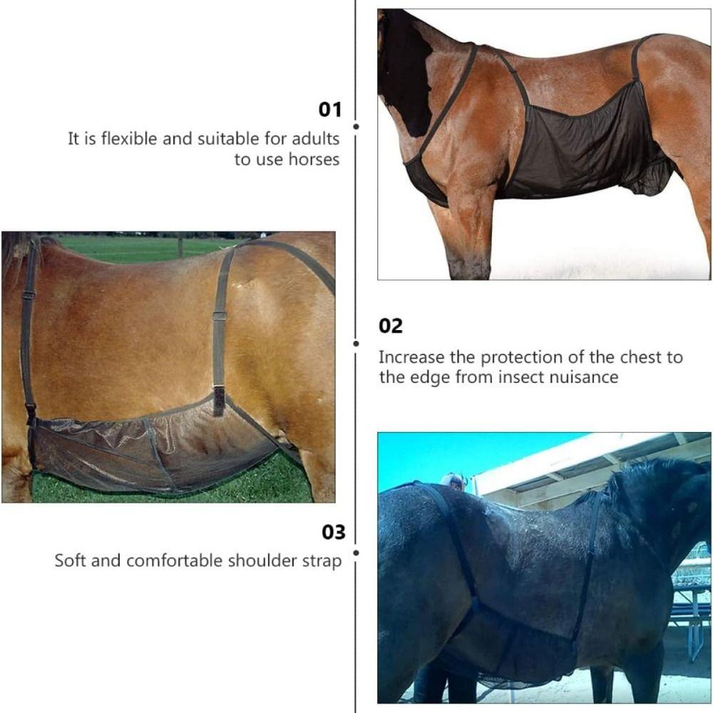 Удобная попона от слепней для лошади, мелкая сетка, защитное снаряжение для лошади, защита живота, конная амуниция