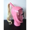 Natural Latex Rubber Pink Mask Hood Uniform Party Masquerade Role Play