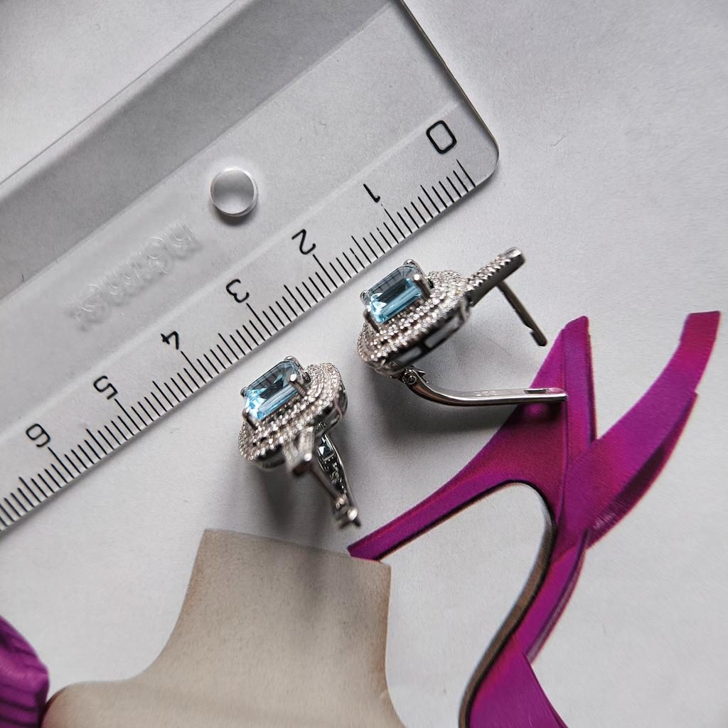 Серебряные серьги с натуральным топазом 5.867ct (2207177)