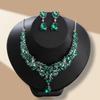 3pcs Fashionable Women's Jewelry Set With Crystal Contrasting Flower Necklace Earrings And Evening Dress Accessories