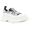 Alexander Mcqueen Кроссовки Tread Slick Low со шнуровкой, с граффити, черные, белые, женские 708753W4RQ21041